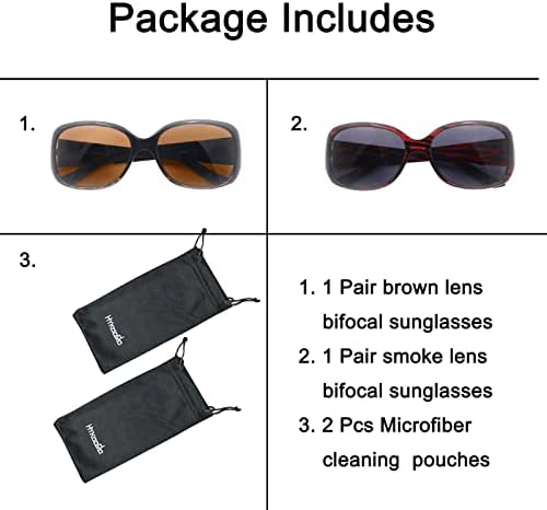 Hykaada bifokalne sunčane naočale za žene, 2 pakovanje UV zaštite Vintage Čitači za čitanje naočala