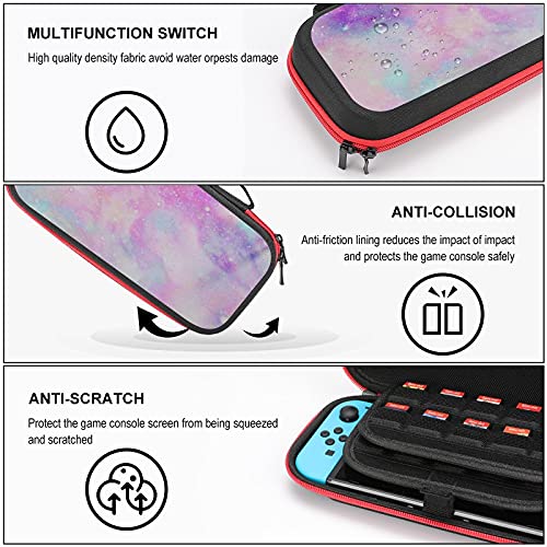 Torbica za nošenje za Nintendo Switch Case Mramorirana Galaxy Pink ljubičasta zaštitna futrola od tvrde