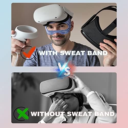 Iincooy VR pribor za oculus Quest 2 poklopac maske za oči prozračne znojne trake za lice Podesivi prozračni