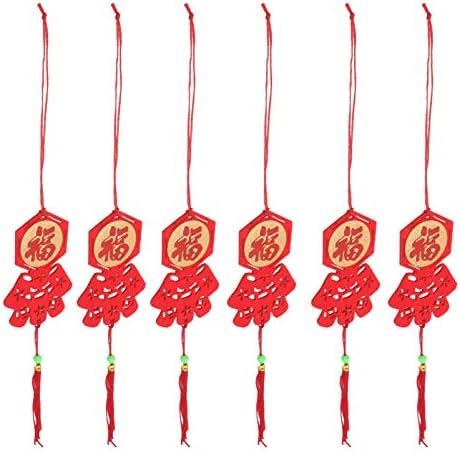 Viseći privjesak 6kom kineske Nove godine ukras Red Blessing privjesak Spring Festival Lucky Fu privjesak