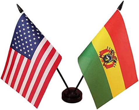 Amerika i Bolivia Friendship Twin stol zastava, američke stolne zastave Bolivia, 8 x 5 inča American & Bolivians