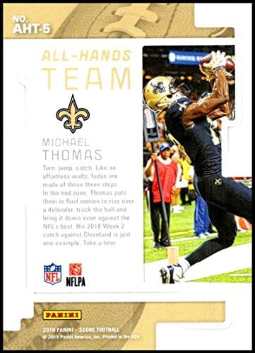 2019 Ocjena NFL All Hands Team 5 Michael Thomas New Orleans Saints Službena fudbalska karta napravljena