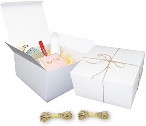 Dekun bijele poklon kutije sa poklopcima: papirne kutije 8x8x4 inča kutije za djeveruše prijedloga kutije