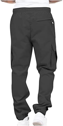 OZMMYAN teretni pantalone za muškarce Čvrsti povremeni džepovi na otvorenom ravno tipovi fitness duge hlače