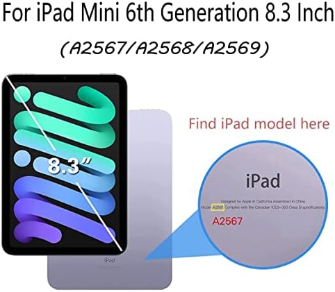 Nannxiebky iPad Mini 6 futrola, iPad Mini 6th generacija, kut s više pregleda FOLIO kožni novčanik pametni