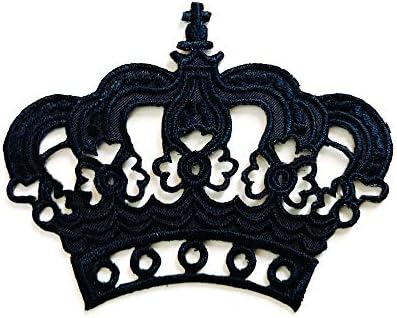 Princeza Crna kruna Slatki crtani logotip Aplikacija izvezena šivanja željeza na zakrpu za ruksake Jeans