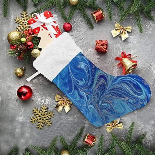 Alaza Božićne čarape Marbled Blue Classic Personalizirani veliki ukrasi skladištenja za obiteljski odmor