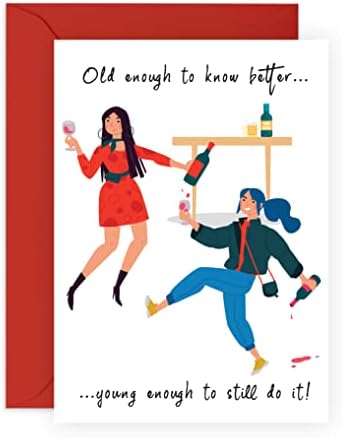 CENTRAL 23 rođendanske čestitke za najboljeg prijatelja-kartice prijateljstva za žene - 'dovoljno stari da bolje znaju dovoljno mladi da to i dalje rade' - dolazi sa zabavnim naljepnicama - vegansko mastilo-napravljeno u Velikoj Britaniji