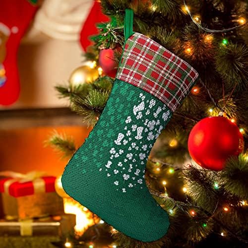 St Patricks Day Sequin Božićni čarapa sjajni zid viseći ukras ukrasa za Xmas Tree Holiday Party