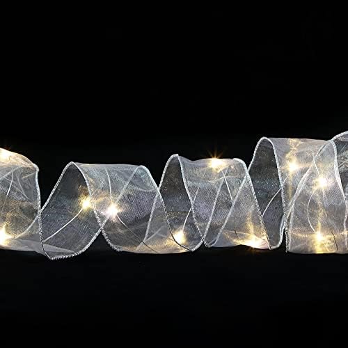 Bsxgse Božić Ribbon Fairy Lights Božić LED svjetla dvostruka traka žičana svjetla božićno drvo ukras užarena