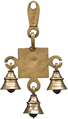 Kalarambh Mesing Bell sa suncem i tri zvona za kućni uredski zid vrata za ukras Décor Art FIEC | Žuta -
