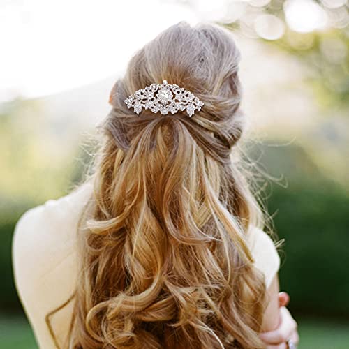 EVER FAITH vjenčanje srebrni ton cvijet uzorak suza Clear CZ austrijski Kristal češalj za kosu Headpiece