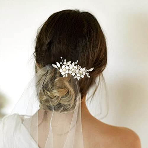 Casdre cvijet Svadbeni češalj za kosu srebrni Kristal nevjesta vjenčani češalj za kosu komad Rhinestone