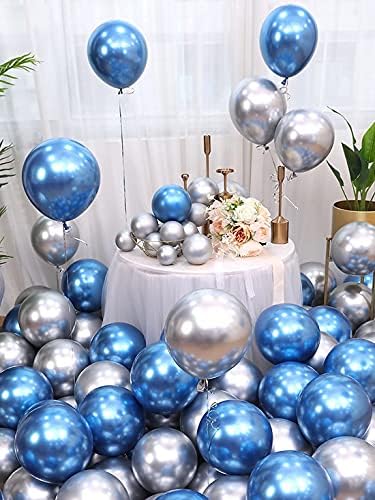Baloni za plave zabave 100 kom 12 inča Hromirani metalik plavi helijum Baloni za ukras za rođendansku zabavu