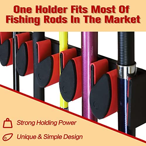 Kanmart Vertikalni držači za ribolov: Zidni regali za ribolov za garažu, svaki držač za ribolovni stup sadrži