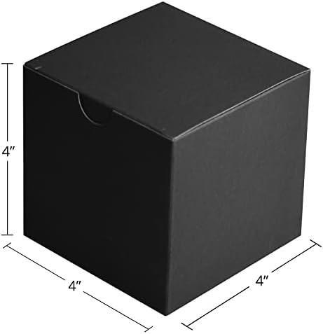 Fairlegend Male crna Poklon kutije 4x4x4 crne kraft papirne kutije za poklone, zabavne favoriče, tuševi,