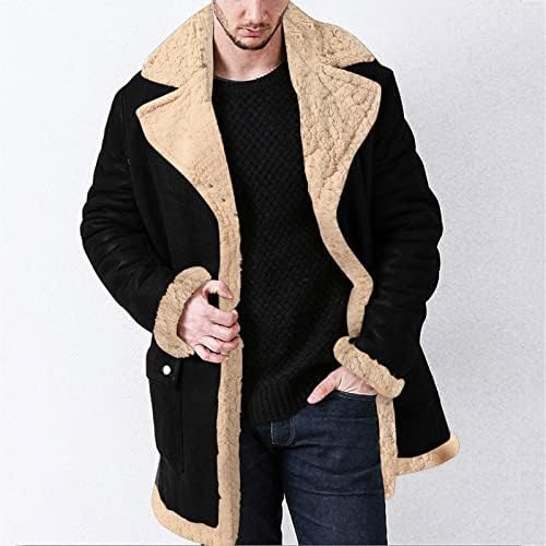Muški plus veličina zimski zatvarač kaput rever ovratnik dugih rukava kožna jakna od vintage zgušnjava kaput