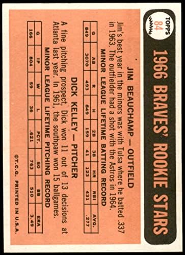 1966. TOPPS 84 Braves Rookies Jim Beauchamp / Dick Kelley Atlanta Braves NM Braves