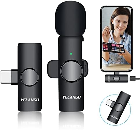 YELANGU profesionalni bežični lavalier Mikrofon za Android USB-C, Plug-Play & amp; Smart Noise Cancellation