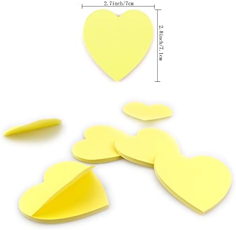 Saktopdeco 4 jastučići ljepljive bilješke malog žutog srca zabavne pastelne ljepljive bilješke pastelne