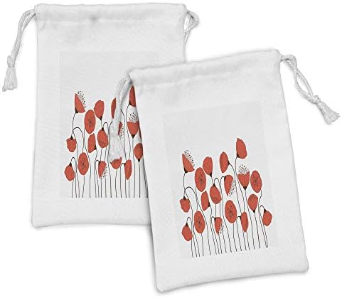 Ambesonne cvjetna tkanina torba od 2, makov cvjetovi cvjetovi umjetnost deco stil ljetinje vrt modernog