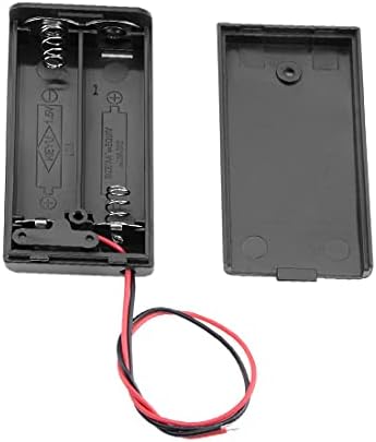 Novi Lon0167 2 žica vodi ON/OFF prekidač Crna 2x1.5V AA držač baterije slučaj w poklopac(2-Leiter-Kabel