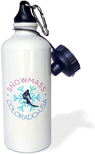 3Droza snježne moći, Kolorado - Man skijaš, plava snježna pahuljica. Zima. - boce za vodu