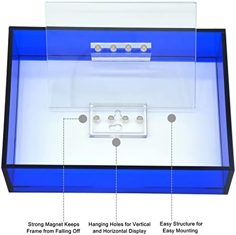 HappyDino 4x6 plutajući okvir akrilni Neonski okvir za slike Samostojeći prozirni ukrasni okvir za fotografije za zidnu montažu stolnog stola galerijski prikaz, Klein Blue