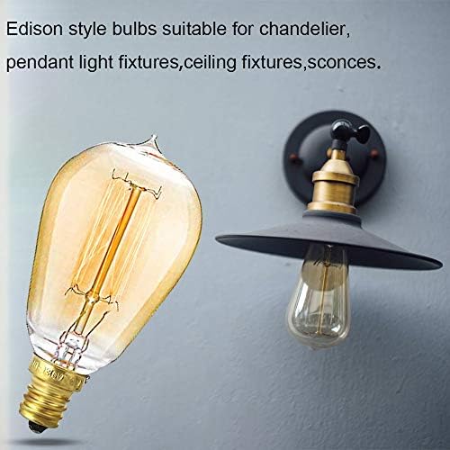 Vintage Edison sijalice, E12 sijalice sa Kandelabrom, 40W sijalica sa žarnom niti sa mogućnošću zatamnjivanja,