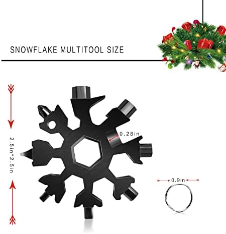 WIQUE 3 pakovanja Snowflake Multi alat, 18 u 1 Snowflake Multitool,ključ za pahuljice / otvarač za flaše / komplet odvijača, za muškarce Božićni pokloni
